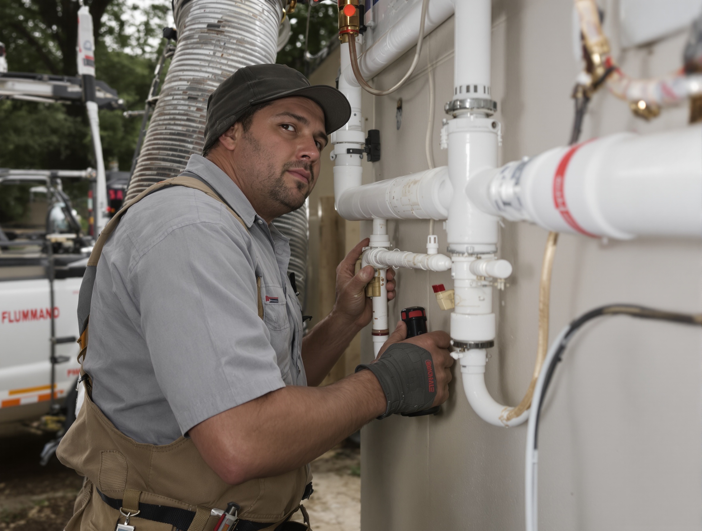 Local plumbing professional at work