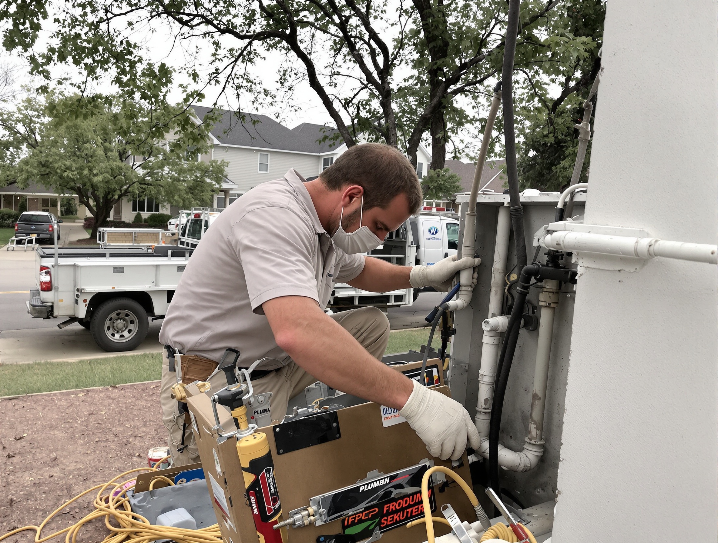 Local plumbing professional at work in an Austin property