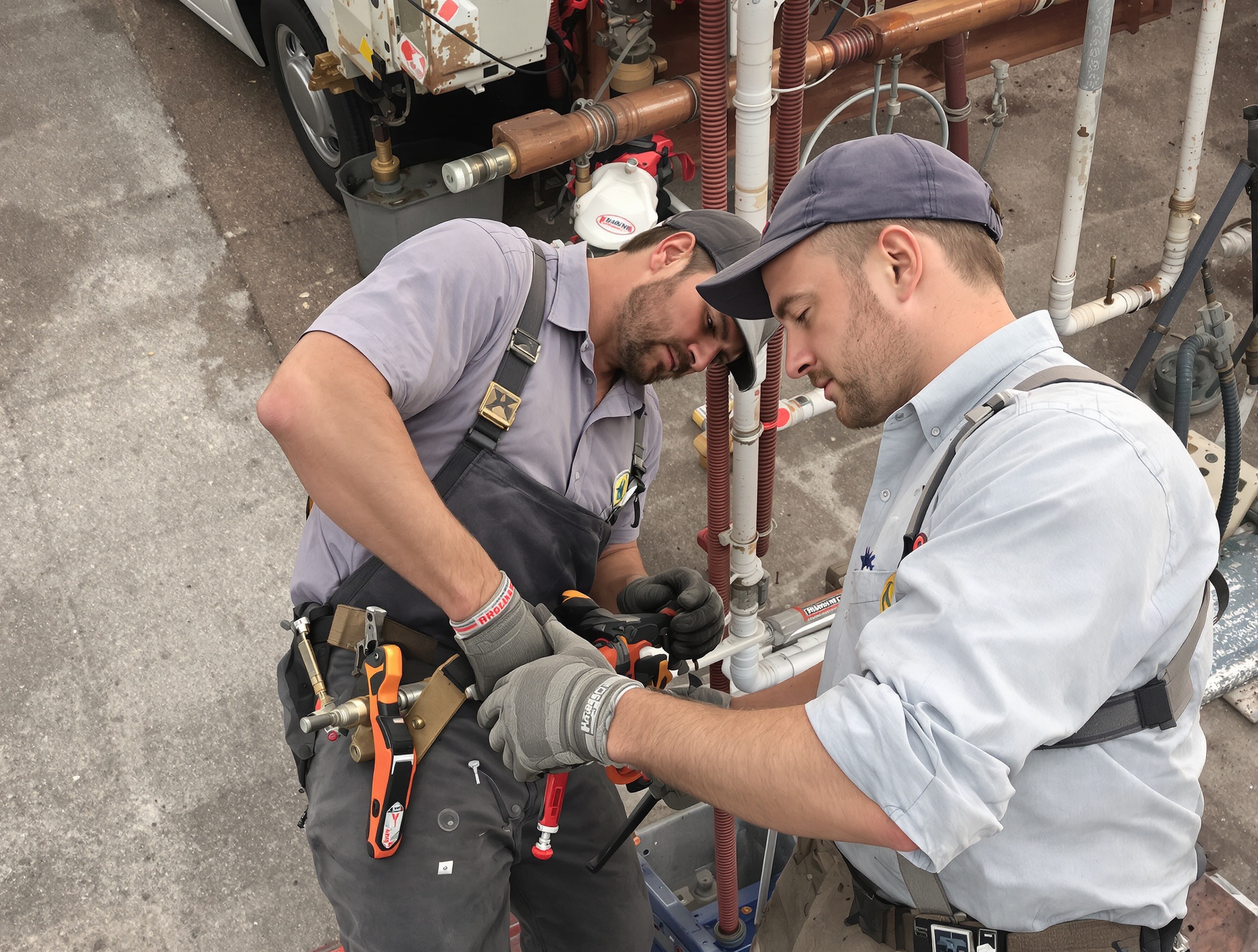 Local plumbing professional at work