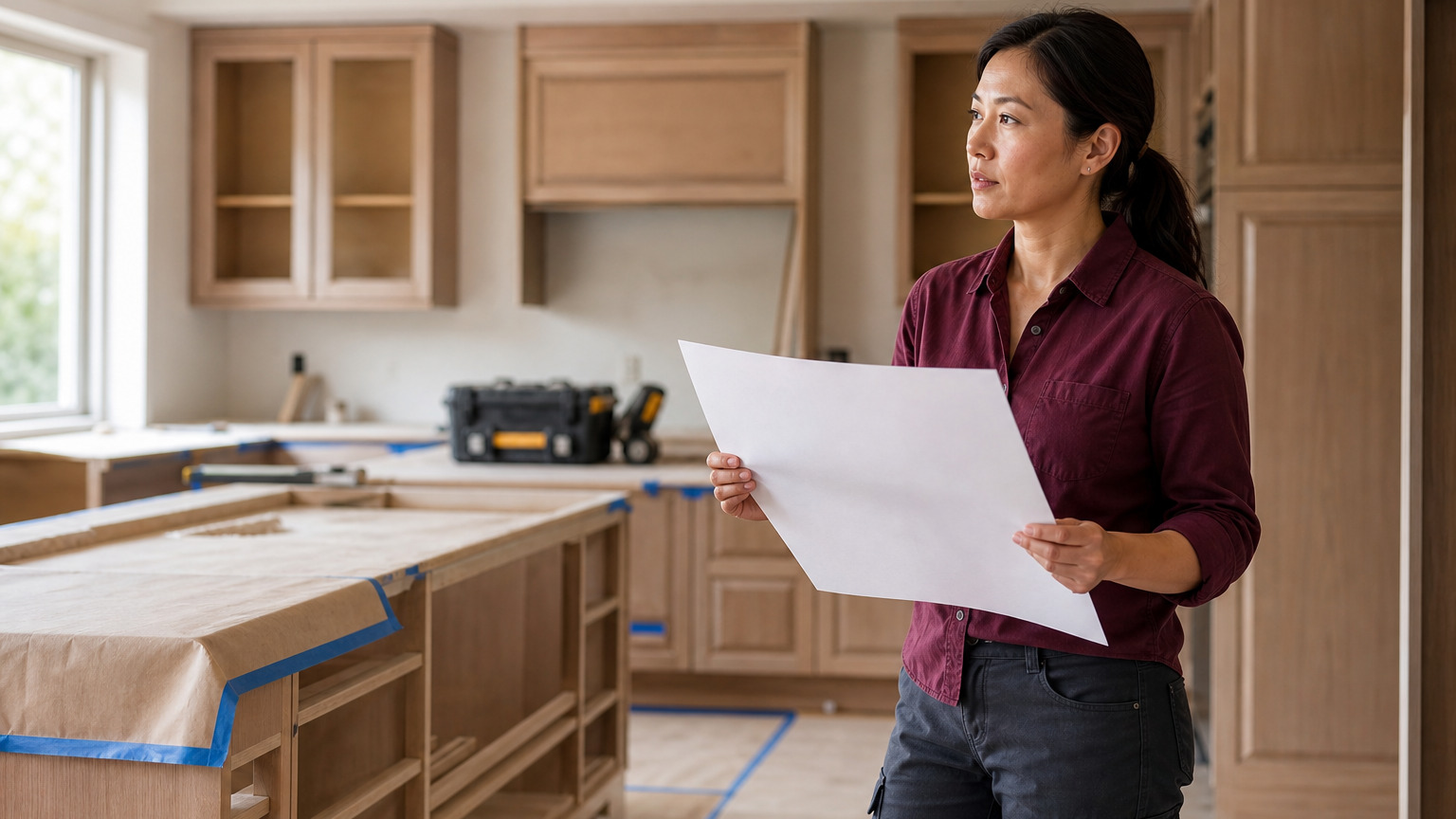 a general contractor at a residential construction project