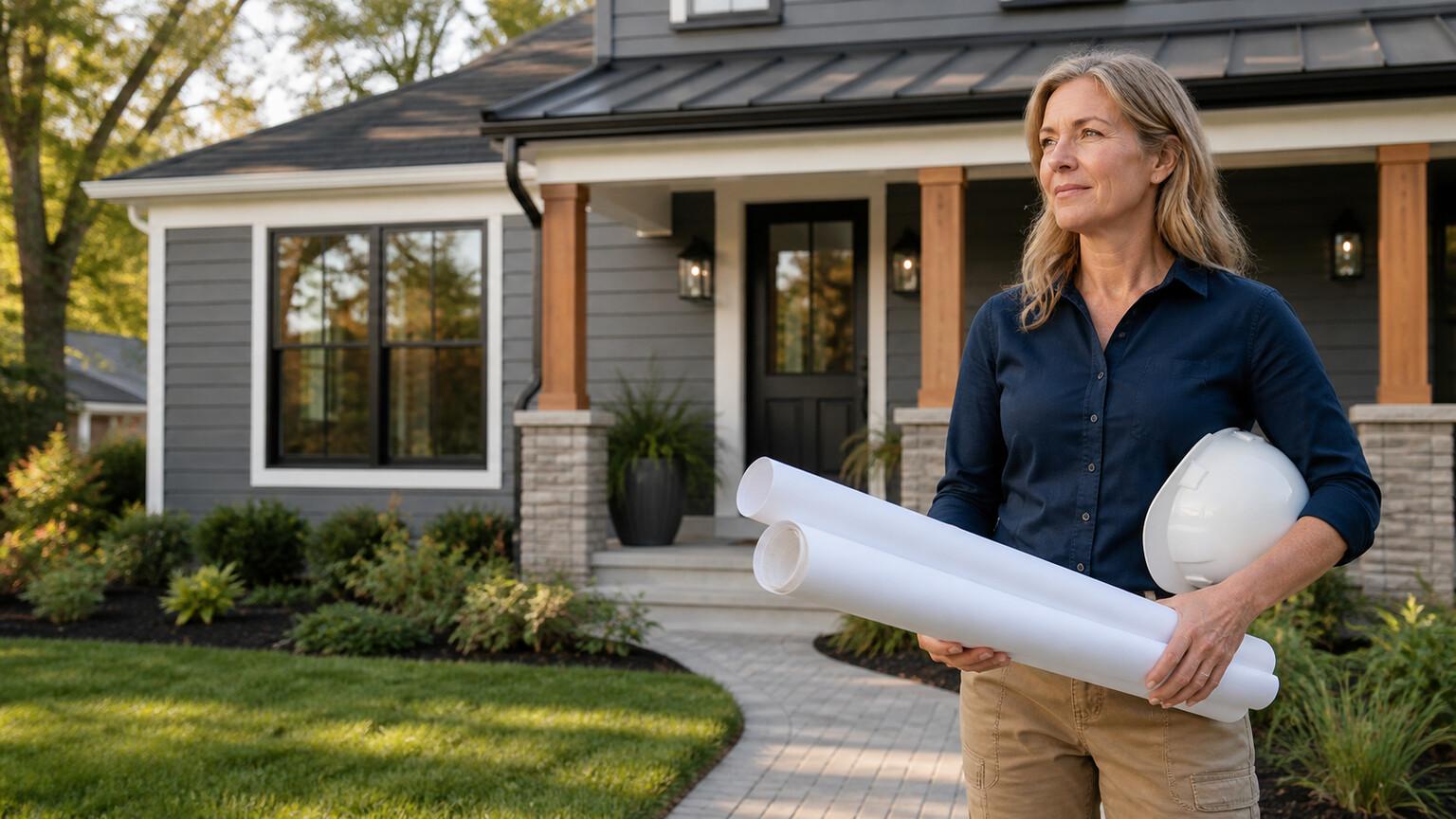 a general contractor at a residential construction project