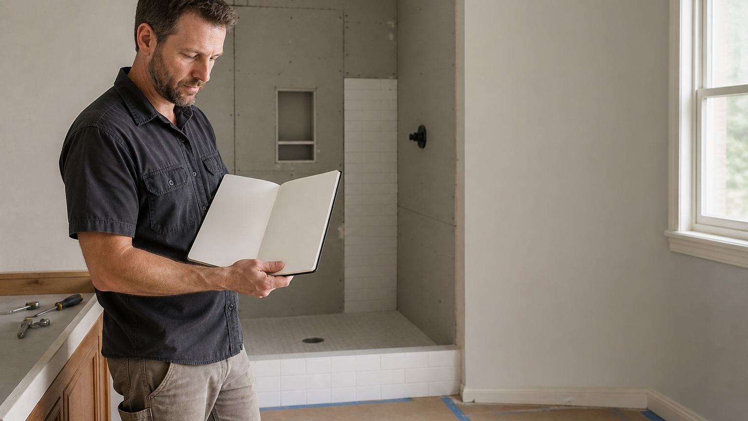 a general contractor at a residential construction project