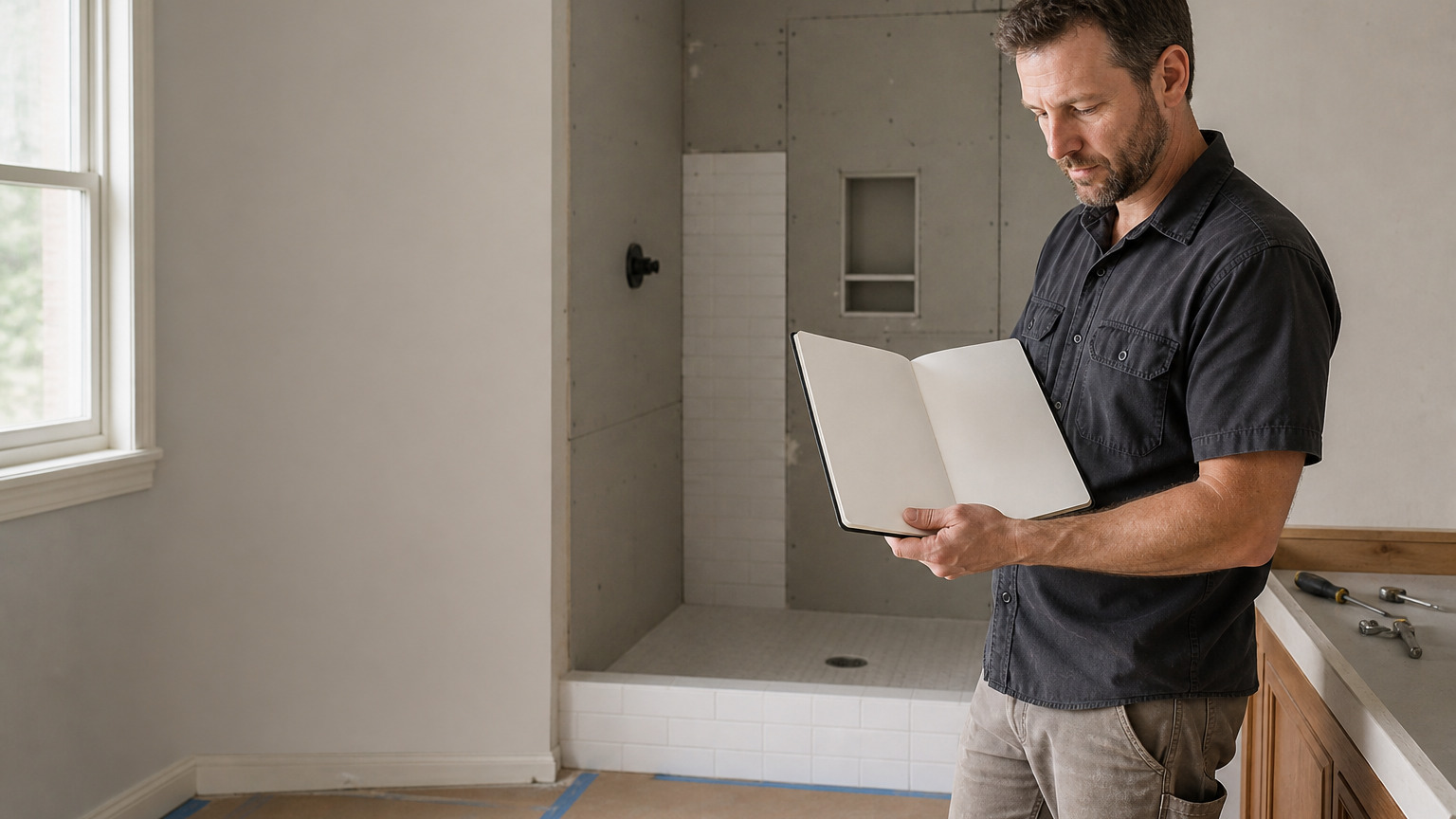 a general contractor at a residential construction project
