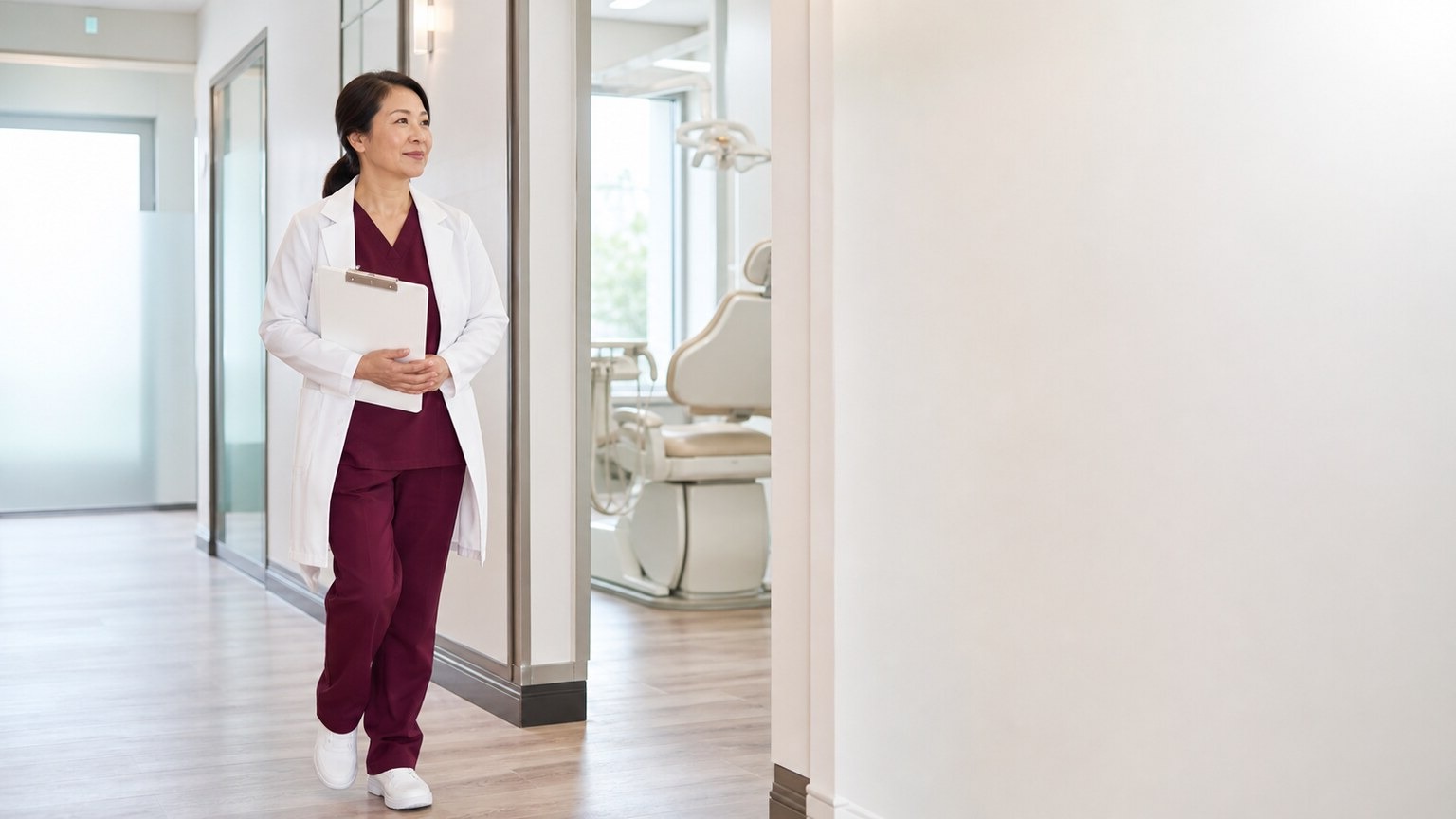 a dentist in a modern dental office