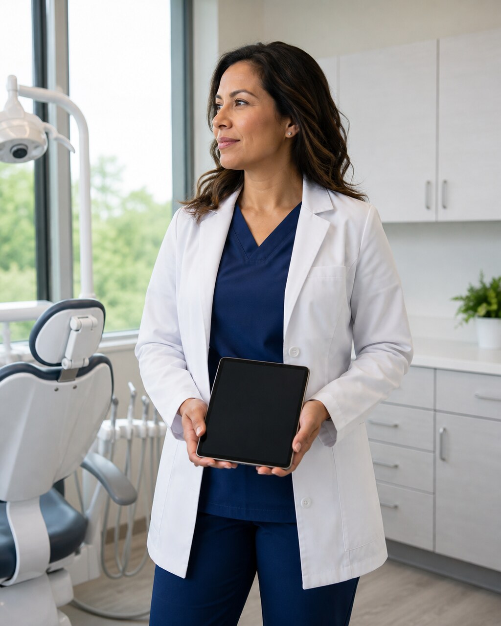 a dentist in a modern dental office
