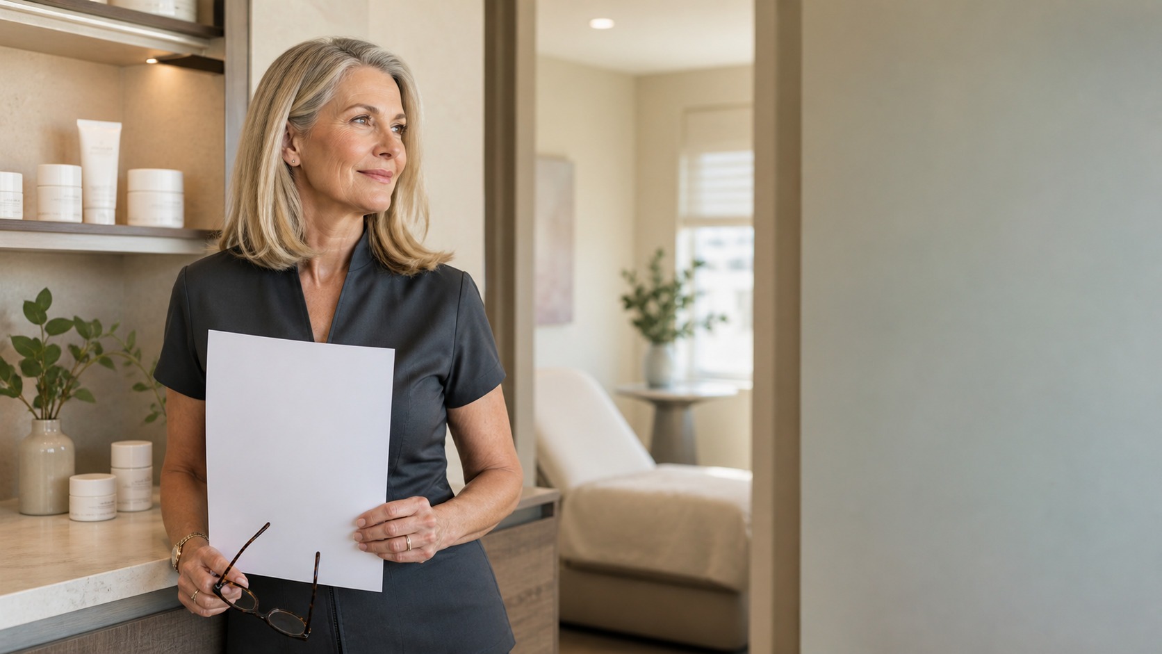 a med spa professional in a modern medical spa
